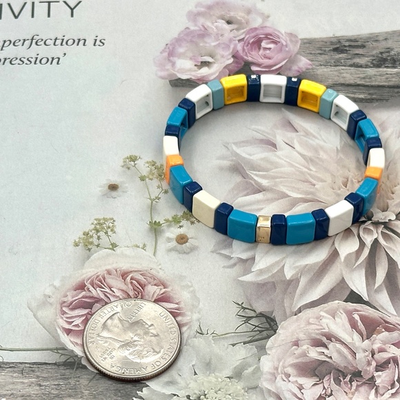 Roxanne Assoulin Tile Enamel Stretch Bracelet - Picture 2 of 3